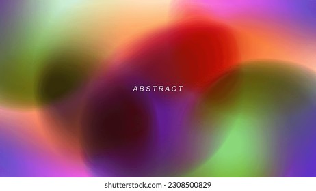 Vivid color round shapes. Abstract bright blurred banner with vibrant gradients. Graphic template for creative design. Vector illustration.