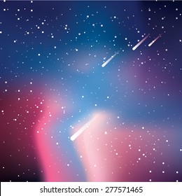 vivid colorful abstract universe wallpaper background filled with bright stars and meteor shower celestial event