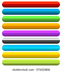 Vivid, colorful horizontal button, banner backgrounds with blank space. Rounded rectangle banners.