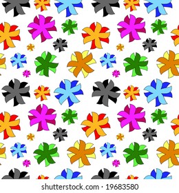 Vivid, colorful, repeating abstract flower background