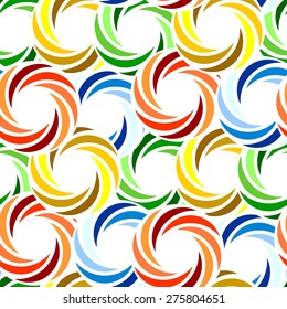 Vivid colorful repeating abstract seamless background with swirl rings