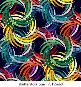 Vivid colorful repeating abstract seamless background on blue