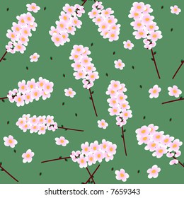 Vivid, colorful, repeating cherry flower background
