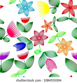 Vivid colorful repeating flower background
