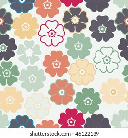 Vivid colorful repeating flower background