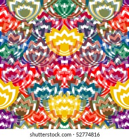 Vivid colorful repeating flower seamless background