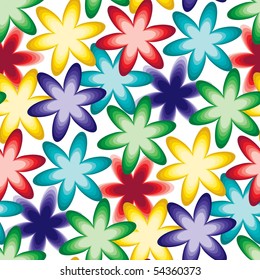 Vivid colorful repeating flower seamless background