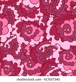 Vivid colorful seamless pink pattern. Vector illustration