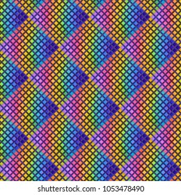 vivid colorful squares and rhombuses pattern and abstract background for modern creative designs. cool geometric template for banners, backdrop, wallpaper, template, textile and fabric designs.