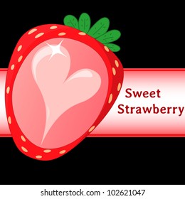 The vivid and colorful vector strawberry background with place for your text.