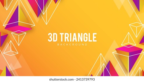 Colores vivos 3d triángulos de fondo diseño vectorial en eps 10