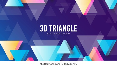 Colores vivos 3d triángulos de fondo diseño vectorial en eps 10