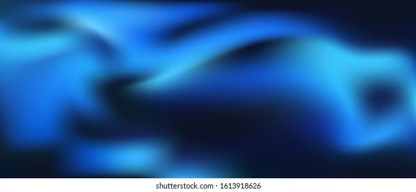 Vivid colors liquid fluid gradient abstract vector bacground. Blue black turquoise fluid gradient banner backdrop.
