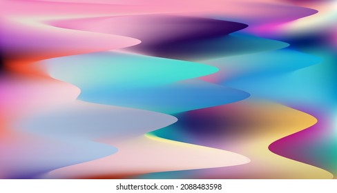Vivid colors liquid fluid gradient abstract vector background. Fluid gradient poster or website backdrop. Smooth blurred multicolored background.