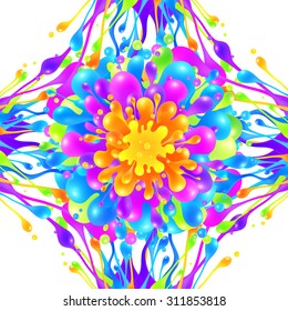 Vivid colors paint splashes vector background