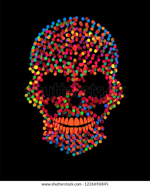 Vivid Colors Skull Icon Artistic Neon Stock Vector (Royalty Free ...