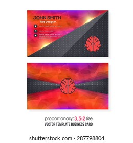 Vivid Colors Style Abstract Geometric Elements Business Card Design