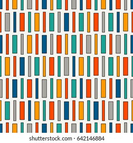 Vivid colors vertical lines background. Bright abstract wallpaper. Seamless surface pattern with geometric ornament. Stripes motif. Modern style digital paper for textile print, page fill. Vector art
