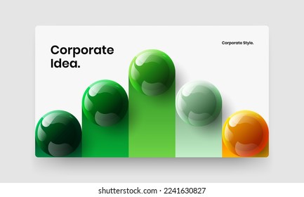 Vivid company cover vector design illustration. Minimalistic 3D balls corporate identity concept.