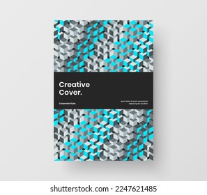 Vivid company cover vector design template. Abstract geometric shapes front page layout.