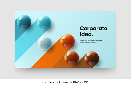 Ilustración vectorial de diseño de identidad de empresa Vivid. Diseño minimalista realista de folletos de esferas.