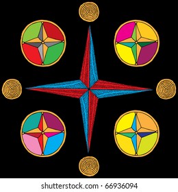 vivid compass roses illustration