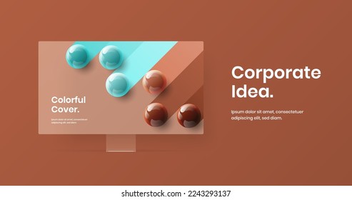 Vivid computer display mockup site screen layout. Amazing banner vector design illustration.