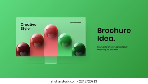 Vivid computer monitor mockup web project illustration. Simple presentation vector design template.