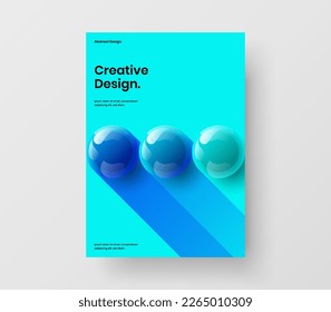 Vivid corporate identity vector design layout. Clean realistic balls postcard template.