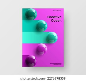 Un concepto vivo de diseño de vectores de identidad corporativa. Increíble plantilla de folleto de bolas realistas.
