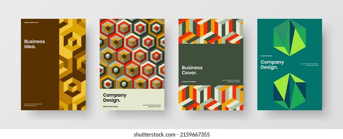 Colección de concepto de vectores de diseño de cubierta vívida. Diseño de afiches de patrones geométricos coloridos.