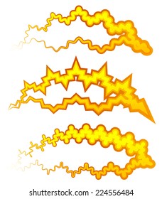 Vivid crazy snaking lines, uneven forms. Yellow and orange colors.
