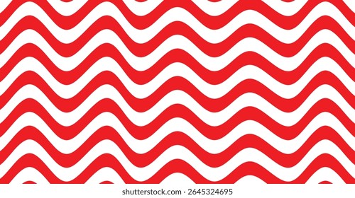 Vivid Crimson and White Chevron Waves: Dynamic Visual Harmony for Contemporary Designs and Creative Projects, Adding a Bold Statement with its Alternating Undulating Stripes