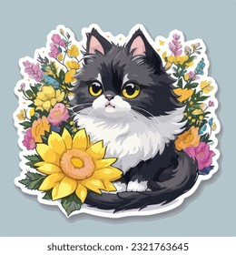 vivid cute chibi adorable fluffy quirky charming cat