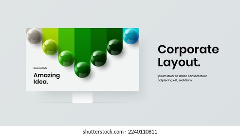 Vivid desktop mockup presentation template. Colorful site design vector illustration.