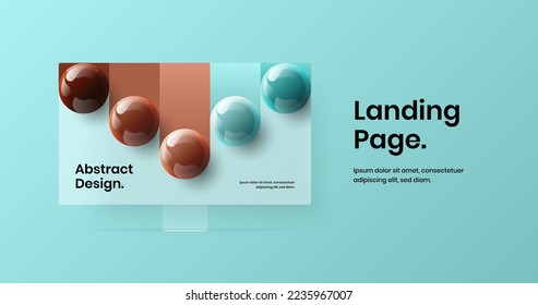 Vivid desktop mockup web project layout. Creative site screen design vector illustration.