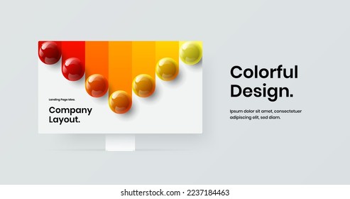 Vivid display mockup banner concept. Isolated presentation vector design layout.