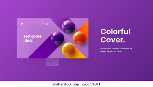 Vivid display mockup banner layout. Creative website screen design vector illustration.