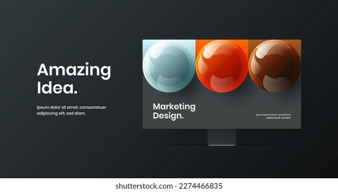 Vivid display mockup banner layout. Unique site screen design vector concept.