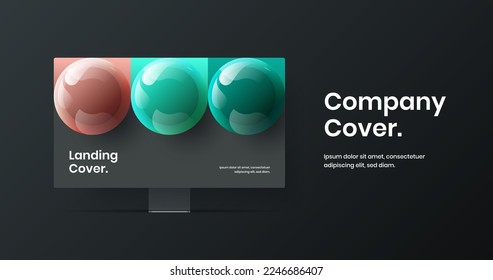 Vivid display mockup presentation concept. Modern web banner design vector layout.