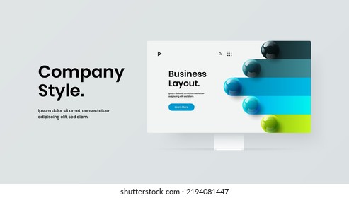 Vivid display mockup presentation layout. Creative web banner design vector illustration.