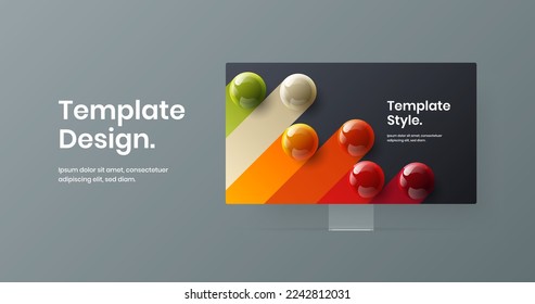 Vivid display mockup web banner layout. Clean website screen vector design illustration.
