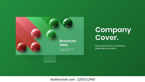 Vivid display mockup web project illustration. Isolated landing page design vector layout.