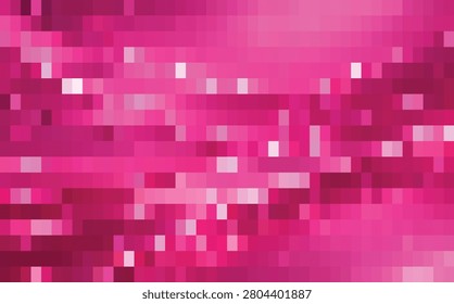 A vivid and energetic abstract composition featuring a dense array of pixels and stripes in bright pink and magenta hues, suggesting vibrancy and movement.