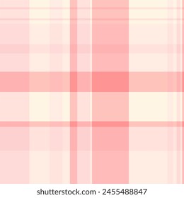 Vivid fabric texture textile, ornamental plaid tartan pattern. Free seamless background vector check in light and linen color.