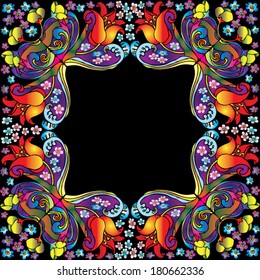 vivid floral frame