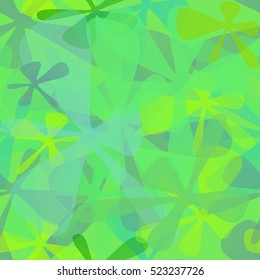 Vivid floral seamless pattern in green colors.