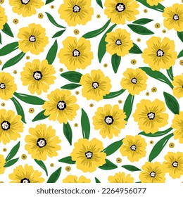 Flores vívidas sin costura, papel digital de fondo repitiendo, pradera de flores vibrantes. Tela, papel de pared, papel de envoltura, papel de papel sin soldadura