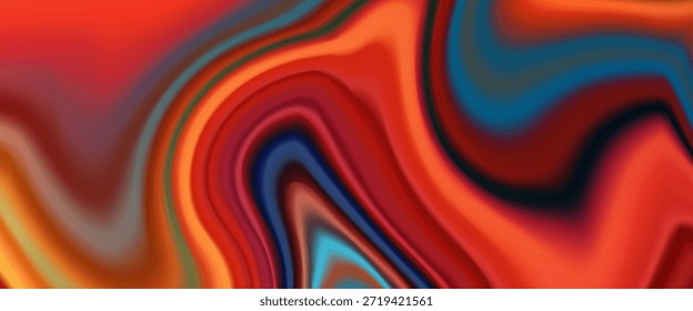 Camadas de cores vívidas formam uma composição dinâmica de estilo líquido com curvas suaves e profundidade, criando um visual moderno expressivo adequado para layouts criativos arrojados.