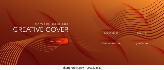 Vivid Fluid Flow. Orange Dynamic Landing Page. 3d Abstract Shape. Minimal Brochure. Yellow Fluid Flow. Color Memphis Stripes. Abstract Website. Creative Texture. Futuristic Fluid Flow.
